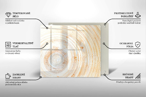 Glas Ceranfeldabdeckung Holzstruktur