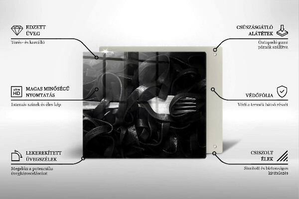 Glas Ceranfeldabdeckung Schwarze Tagliatelle-Nudeln