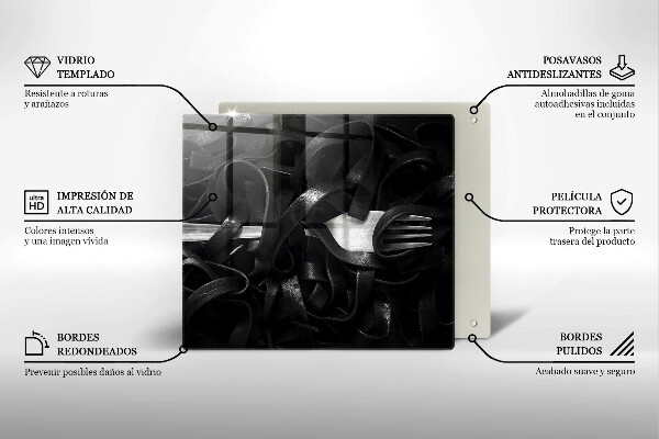 Glas Ceranfeldabdeckung Schwarze Tagliatelle-Nudeln