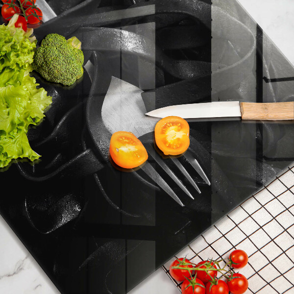 Glas Ceranfeldabdeckung Schwarze Tagliatelle-Nudeln