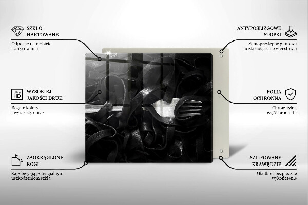 Glas Ceranfeldabdeckung Schwarze Tagliatelle-Nudeln