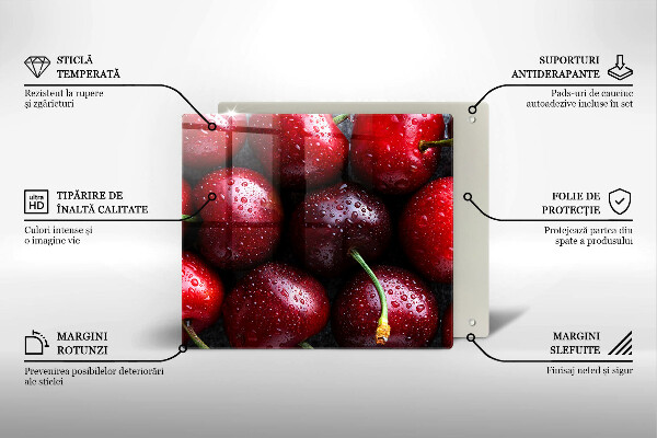 Glas Ceranfeldabdeckung Nahaufnahme von Kirschen