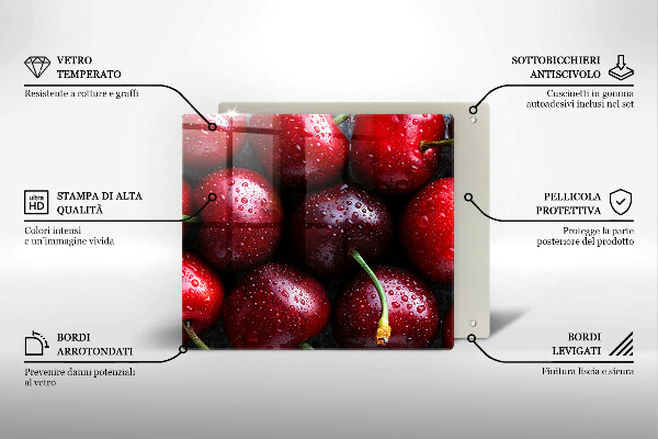 Glas Ceranfeldabdeckung Nahaufnahme von Kirschen