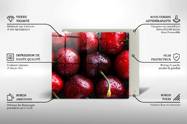 Glas Ceranfeldabdeckung Nahaufnahme von Kirschen