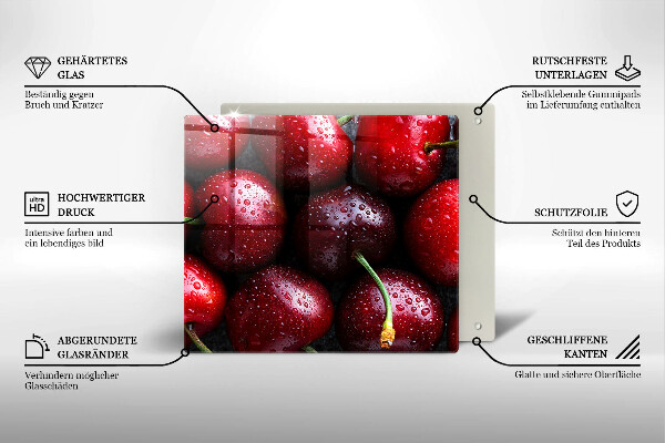Glas Ceranfeldabdeckung Nahaufnahme von Kirschen