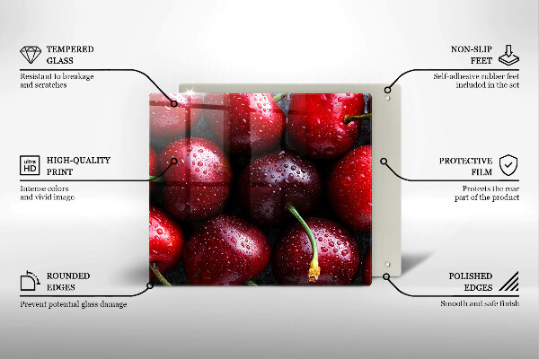 Glas Ceranfeldabdeckung Nahaufnahme von Kirschen