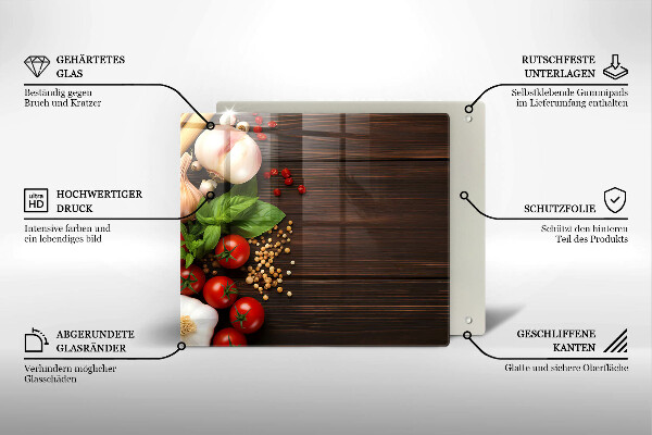 Glas Ceranfeldabdeckung Gemüse auf dem Tisch