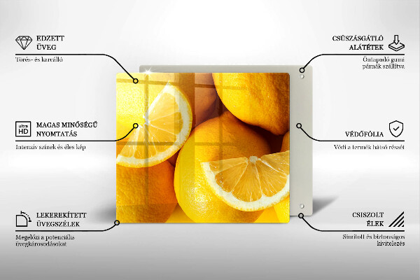 Glas Ceranfeldabdeckung Saftige Zitronen