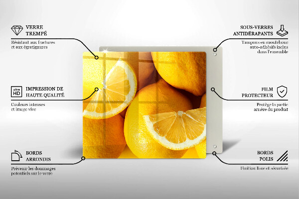 Glas Ceranfeldabdeckung Saftige Zitronen