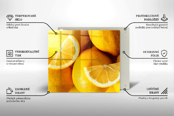 Glas Ceranfeldabdeckung Saftige Zitronen