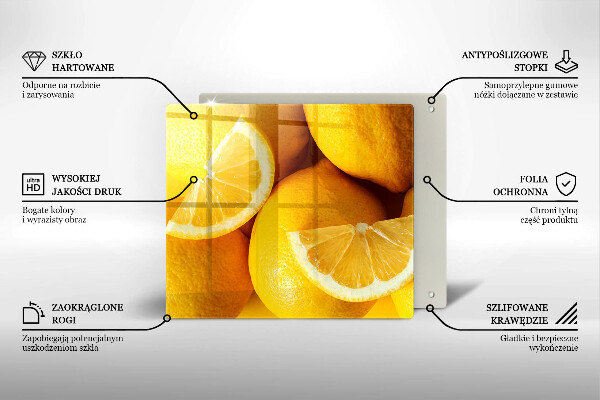Glas Ceranfeldabdeckung Saftige Zitronen