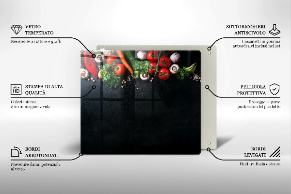 Glas Ceranfeldabdeckung Buntes Gemüse