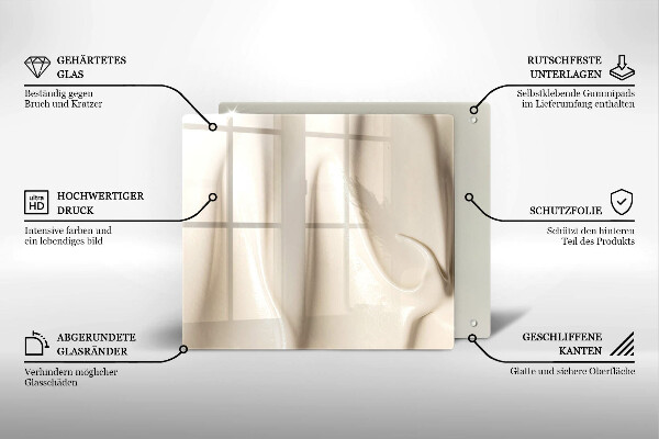 Glas Ceranfeldabdeckung Cremiges Eis