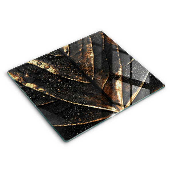 Glas Ceranfeldabdeckung Gold Blatt