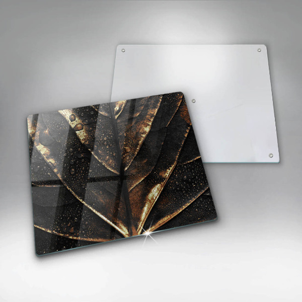Glas Ceranfeldabdeckung Gold Blatt