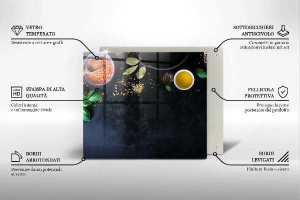 Glas Ceranfeldabdeckung Schüsseln mit Gewürzen