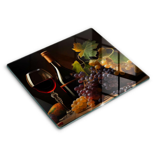 Glas Ceranfeldabdeckung Glas Wein und Trauben