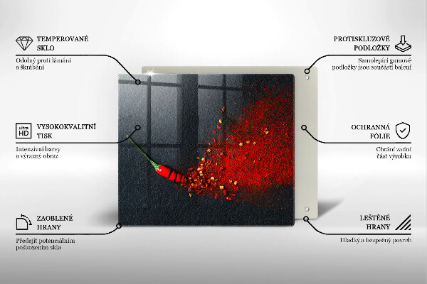 Glas Ceranfeldabdeckung Chilischote