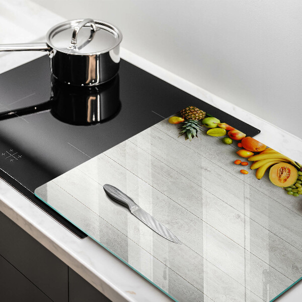 Glas Ceranfeldabdeckung Früchte auf Brettern