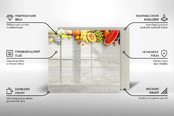 Glas Ceranfeldabdeckung Früchte auf Brettern