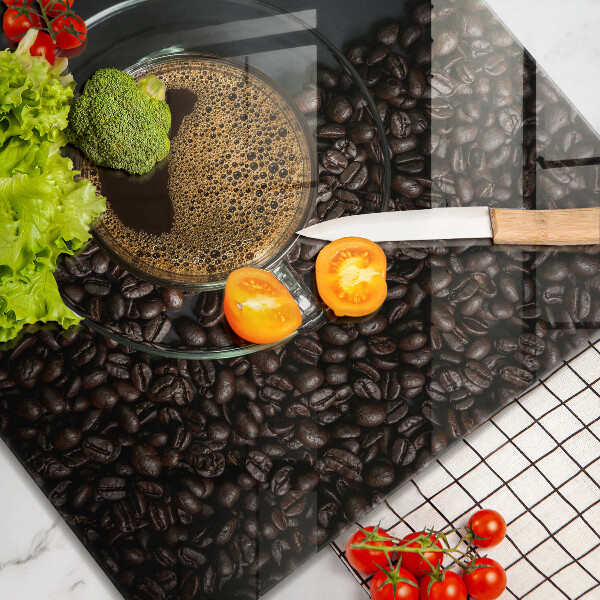 Glas Ceranfeldabdeckung Kaffee und Bohnen