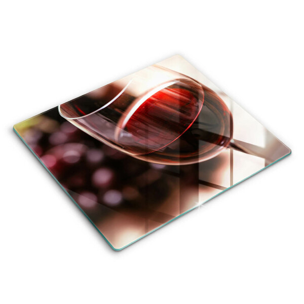 Glas Ceranfeldabdeckung Ein Glas Rotwein