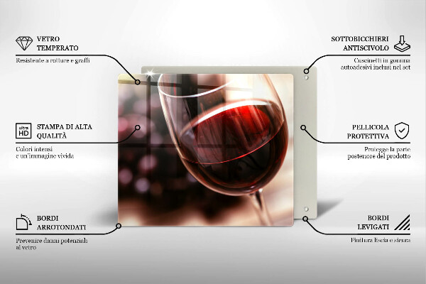 Glas Ceranfeldabdeckung Ein Glas Rotwein