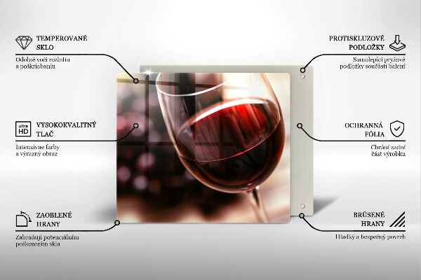 Glas Ceranfeldabdeckung Ein Glas Rotwein