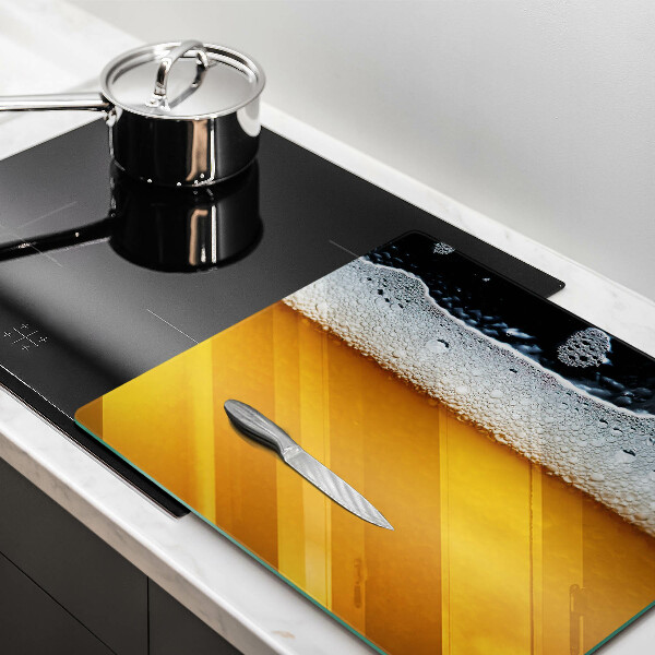 Glas Ceranfeldabdeckung Bierschaum trinken