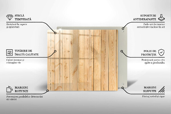 Glas Ceranfeldabdeckung Zarte Holzbretter