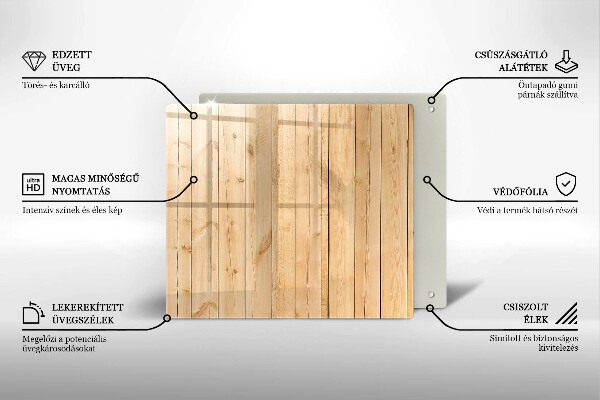 Glas Ceranfeldabdeckung Zarte Holzbretter