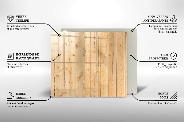 Glas Ceranfeldabdeckung Zarte Holzbretter