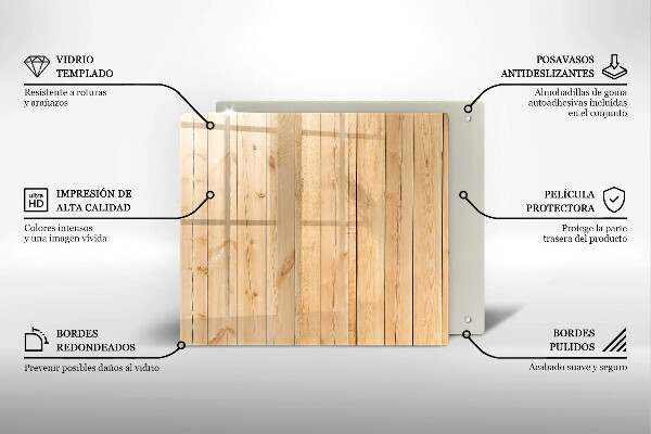 Glas Ceranfeldabdeckung Zarte Holzbretter