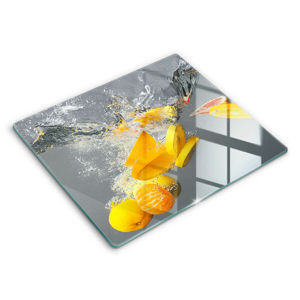 Glas Ceranfeldabdeckung Zitronen im Wasser