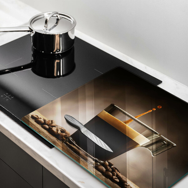 Glas Ceranfeldabdeckung Glas und Kaffeebohnen