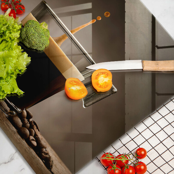 Glas Ceranfeldabdeckung Glas und Kaffeebohnen