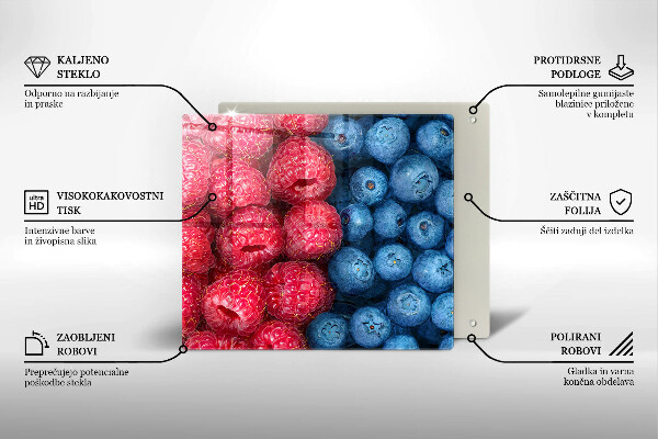 Glas Ceranfeldabdeckung Himbeer- und Blaubeerfrüchte