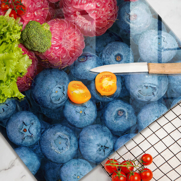 Glas Ceranfeldabdeckung Himbeer- und Blaubeerfrüchte