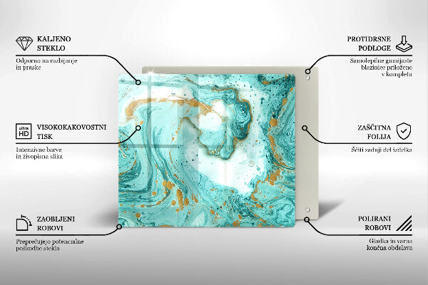 Glas Ceranfeldabdeckung Blaue Abstraktion