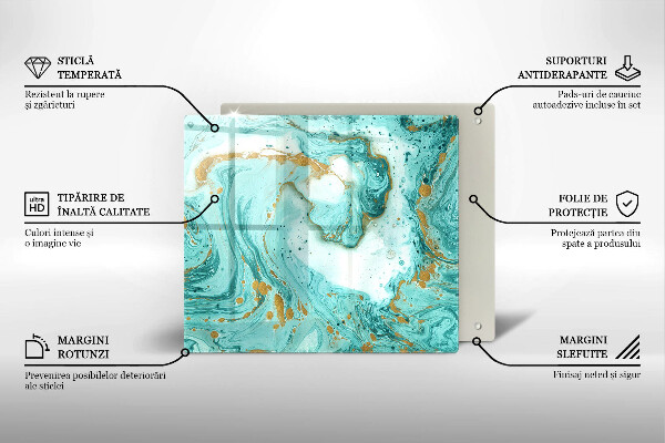 Glas Ceranfeldabdeckung Blaue Abstraktion