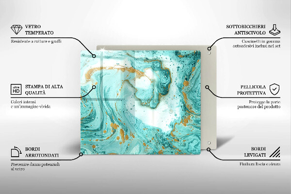 Glas Ceranfeldabdeckung Blaue Abstraktion