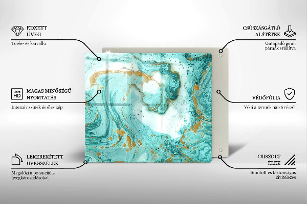 Glas Ceranfeldabdeckung Blaue Abstraktion