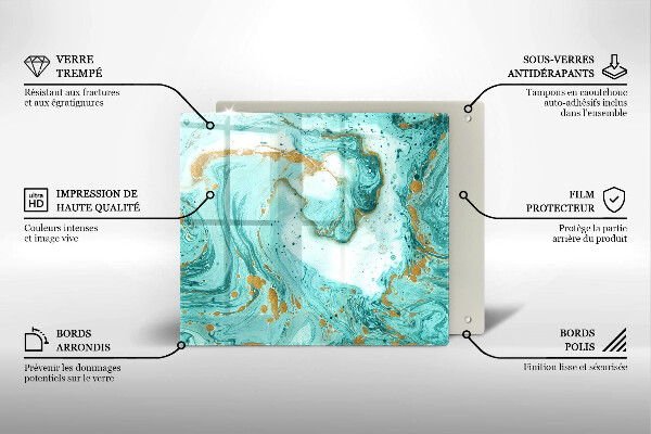 Glas Ceranfeldabdeckung Blaue Abstraktion