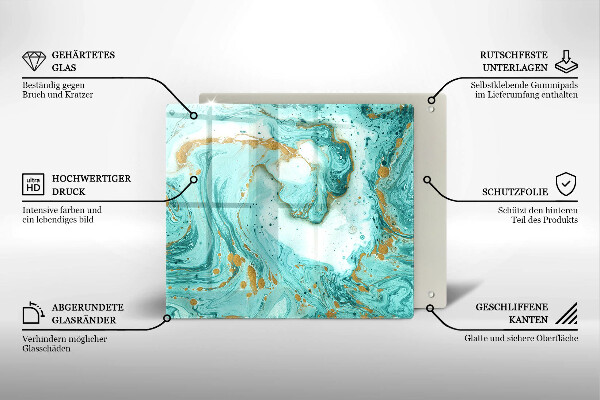 Glas Ceranfeldabdeckung Blaue Abstraktion