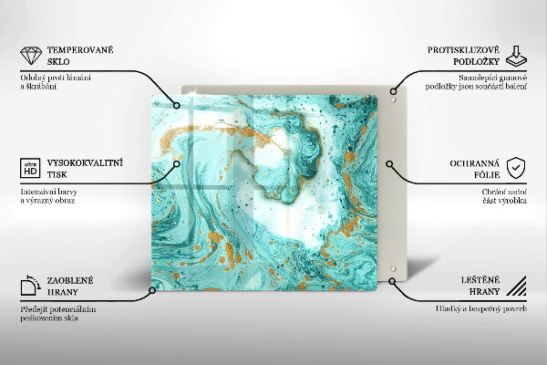 Glas Ceranfeldabdeckung Blaue Abstraktion