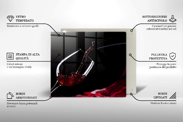 Glas Herdabdeckplatte Ein Glas Rotwein