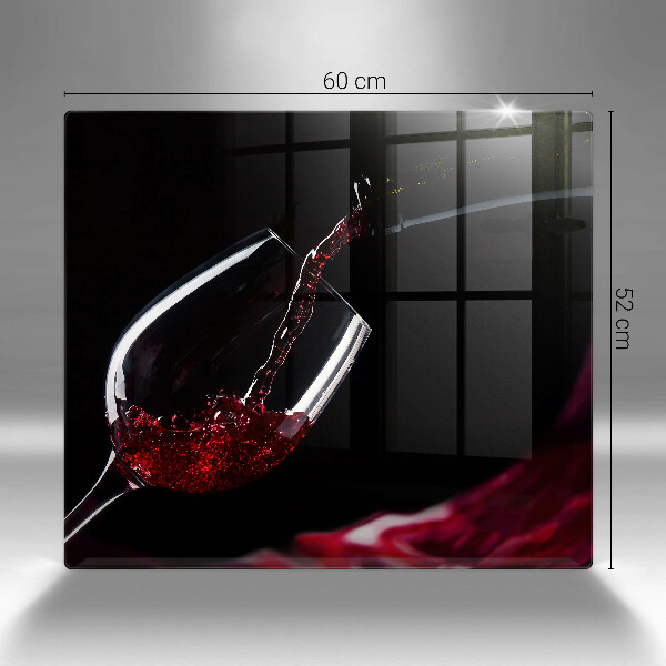 Glas Herdabdeckplatte Ein Glas Rotwein