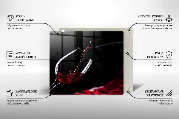 Glas Herdabdeckplatte Ein Glas Rotwein