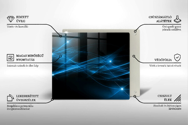 Glas Herdabdeckplatte Abstrakter blauer Rauch
