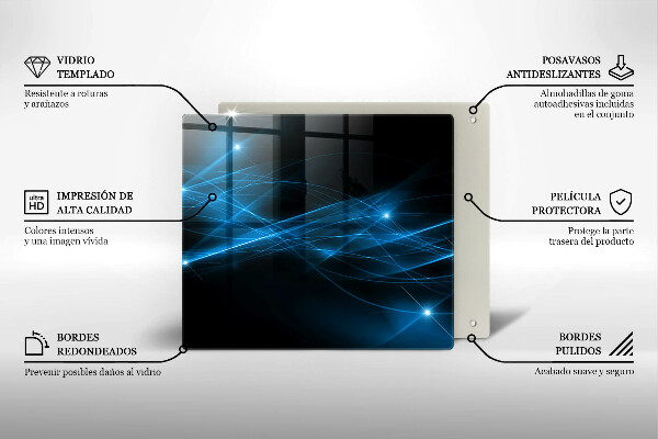 Glas Herdabdeckplatte Abstrakter blauer Rauch